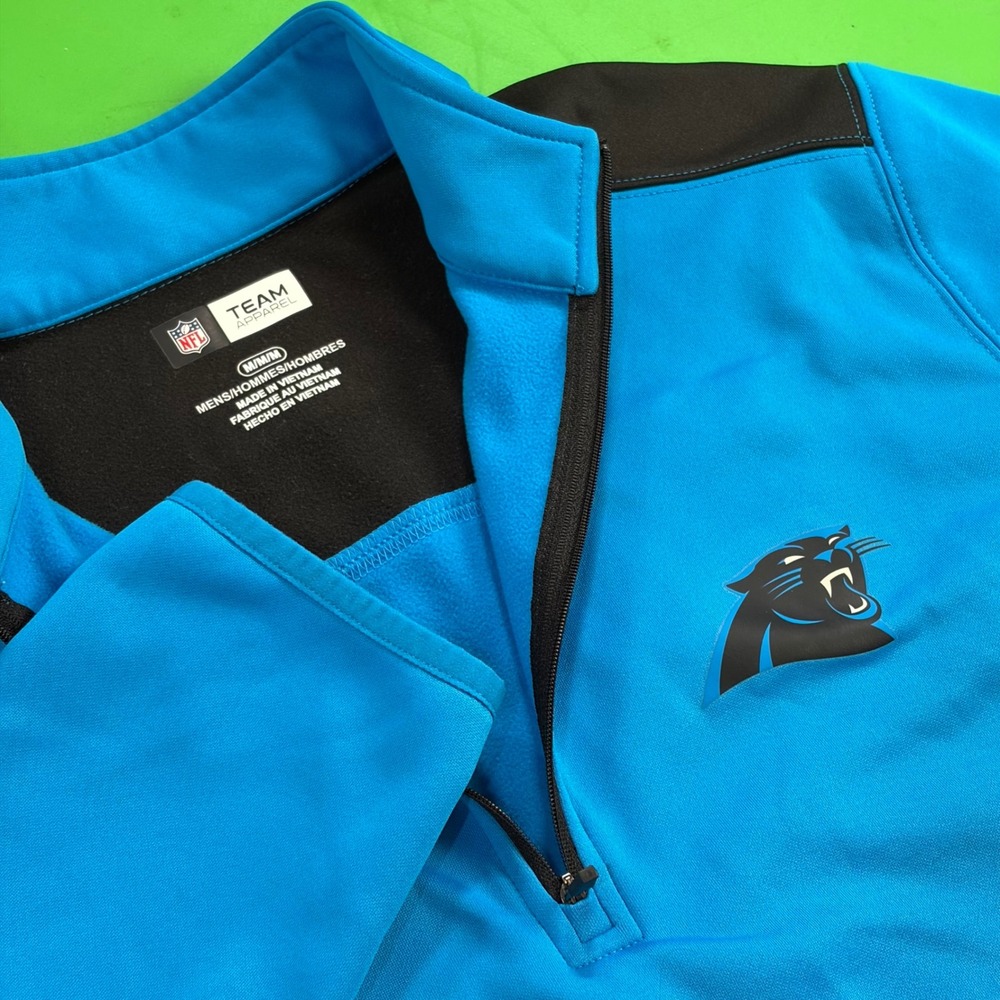 Carolina Panthers NFL Team Apparel 1/4 Zip Mens M Blue Performance Pullover EUC